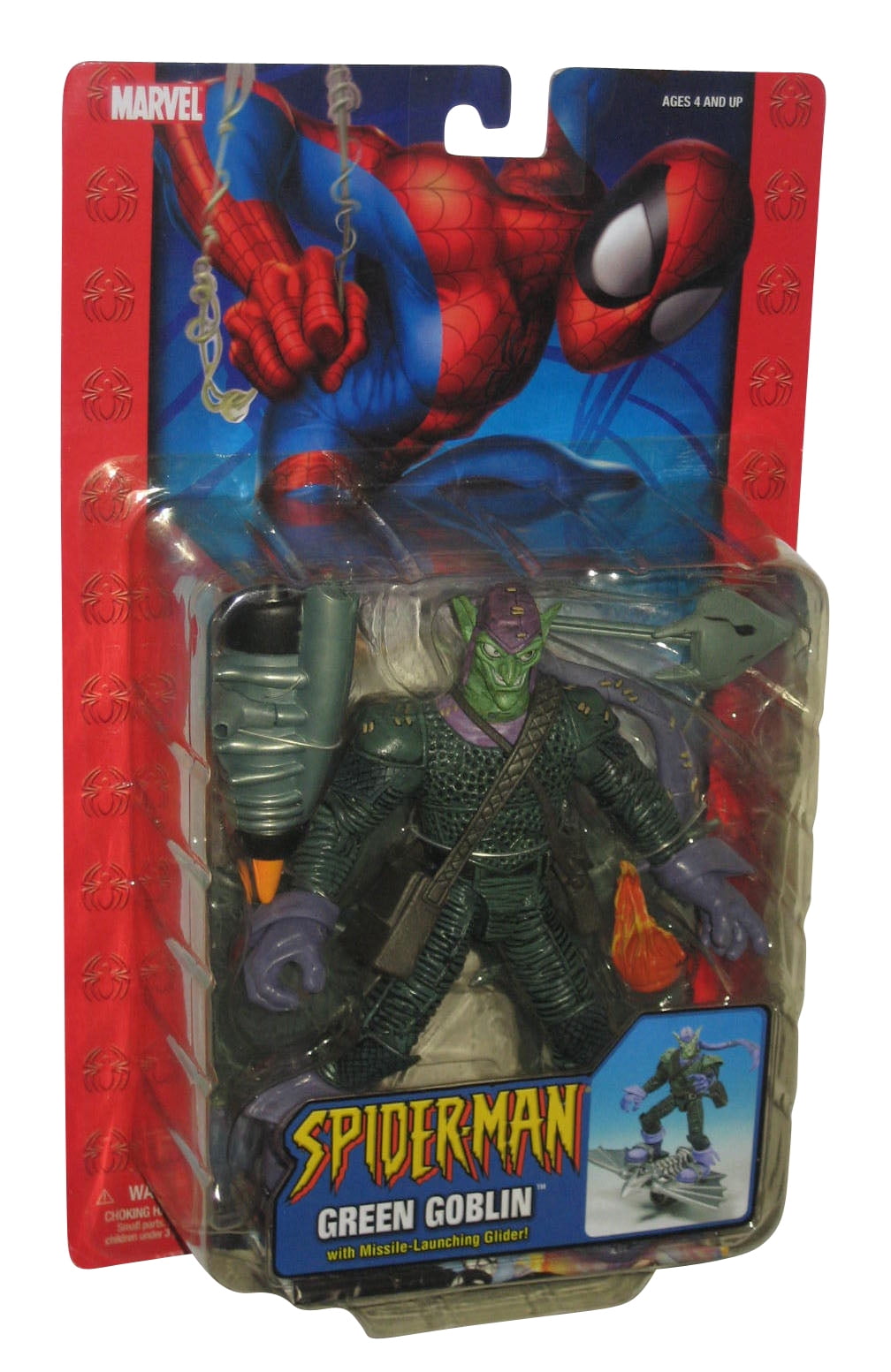 Marvel Comic SpiderMan Green Goblin (2004) Toy Biz Figure w/ Missile