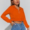 thumbnail image 5 of Fesfesfes Women Flannel Shirt New Fall/Winter Collection Women Flannel Shirt Zipper Cardigan Hooded Fleece Short Hoodie On Sale, 5 of 6
