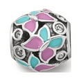 thumbnail image 3 of FB Jewels Sterling Silver Reflections Pink & Blue Enameled CZ Butterfly Bead, 3 of 4