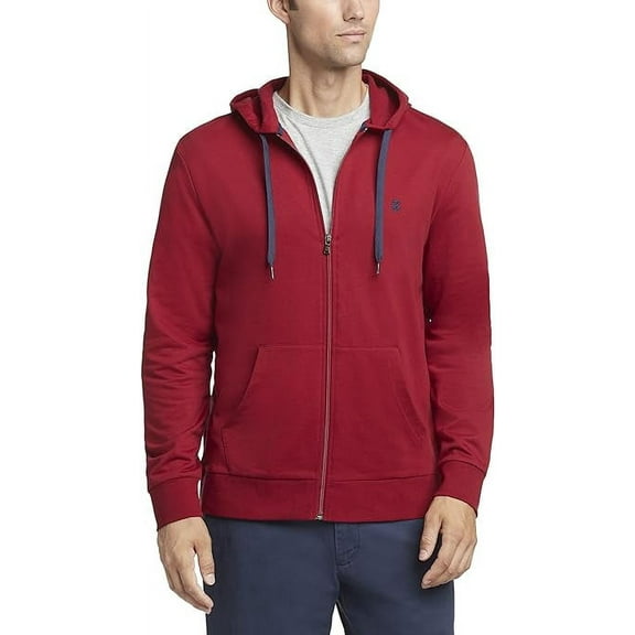 IZOD Men's Nauset Light Full Zip Hoodie Sweatshirt, Biking Red, 2X-Large