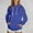 Blue, variant on Everyday Wear High Collar Hoodie for Women with Front Pockets Casual Luxe Knit Top for Daily White L