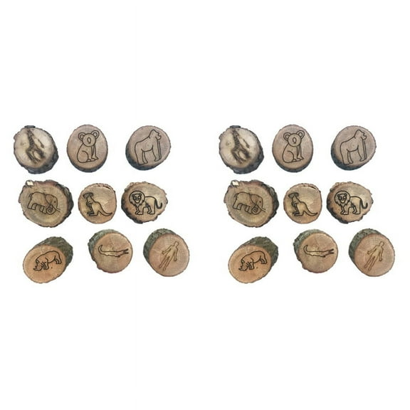 18pcs Animal Tracks Stamps Mould Animal Footprints Engrave Wooden Children Toys Muddy Ground Snowfield Step Print