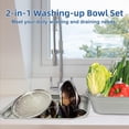 thumbnail image 5 of 2-in-1 Stainless Steel Washing Up Bowl Set, 12.8" Sturdy Square Dish Tub with Colander, Fruit Vegetable Washing Basin for Sink, Food Grade Dishpan for Draining Rice, Pasta, Food Strainer Mixing Bowl, 5 of 7