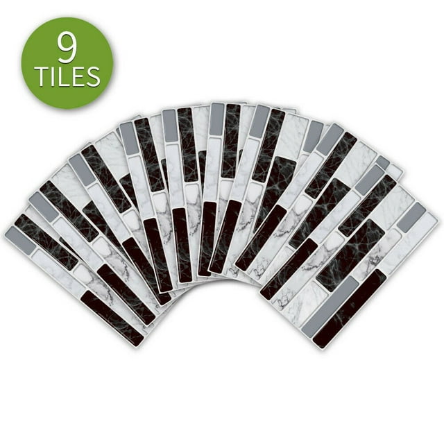 3D Peel and Stick Brick Kitchen Backsplash Self-Adhesive Wall Tile Stone Design 9 Sheets