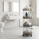 thumbnail image 4 of Carrito de almacenamiento redondo con ruedas de 4 niveles, estante de plástico transparente para cocina, baño y sala de estar, organizador multicapa con ruedas, carrito portátil para una organización, 4 of 6