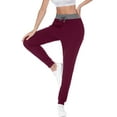 thumbnail image 2 of Aiyino Women's Stretch Sweatpants Cozy Joggers Pants Tapered Active Yoga Lounge Travel Pants with Pockets 2XL, Wine Red, 2 of 7