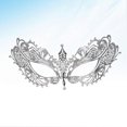 thumbnail image 5 of Metal Mask Iron Half Face Mask for Party Use 1Pcs Silver Ball Masks Rhinestone, 5 of 5