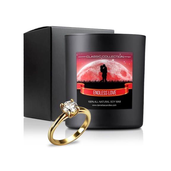Daniella's Candles Endless Love Jewelry Scented Jar Candle - Adjustable Ring Size