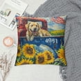thumbnail image 2 of Qinduosi th of American Flag Truck Dog Throw Pillow Covers White, 2 of 5