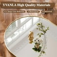 thumbnail image 3 of YVANLA 34"x32" Arched Bathroom Mirror Wall Mounted Mirror with Aluminum Alloy Frame, Gold, 3 of 9