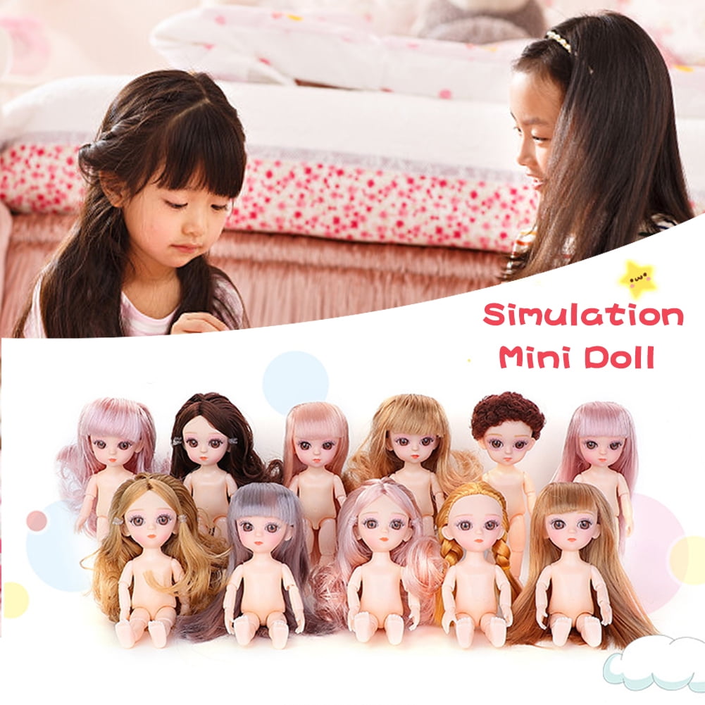6.3" Simulation Mini Doll Small Pudding Doll With 3D Acrylic Beauty For Girls 