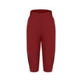 thumbnail image 7 of Timegard Womens Capri Pants 2pc Ribbed Cutout Cropped Leggings Casual Elastic High Waist Comfy Pants, 7 of 7