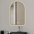 thumbnail image 2 of 28"x48"Arched LED Mirror for Bathroom,Time and temperature display, Backlight, Anti-Fog, Dimmable, with Three Color Temperatures- Modern Vanity Light Mirror, Perfect for over Sink,Black Frame, 2 of 12