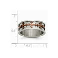 thumbnail image 6 of White Stainless Steel Ring Band Men's Brown IP-plated Crosses, 6 of 6