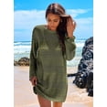 thumbnail image 5 of DAKIMOE Women Swimsuit Cover up Summer Bathing Suit Cover up Knit Swimwear Pullover Swim Cover up Beach Dress S-XL, Army Green, S, 5 of 10