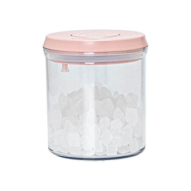 Tanque De Almacenamiento Recipiente de plástico rosa de 1 pieza con tapa hermética para organizar la despensa (920 ml) Rkxzt