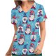 thumbnail image 1 of Blusa de manga corta con cuello en V para mujer, blusa con bolsillos estampados para el día de la independencia Pompotops hkajfhjk466290, 1 of 4