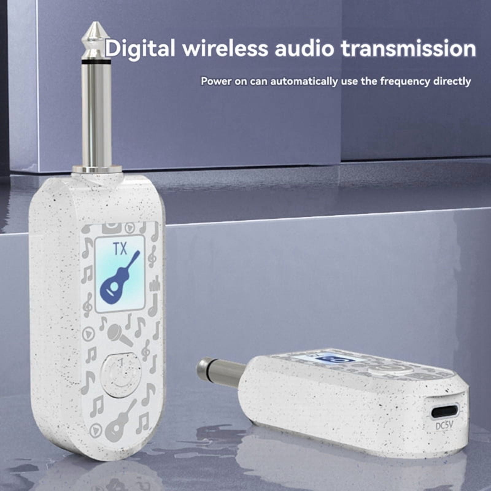 2.4G Wireless Instrument Pickup Guitar Transmitter Receiver Plug Play for 6.35mm Audio y5371