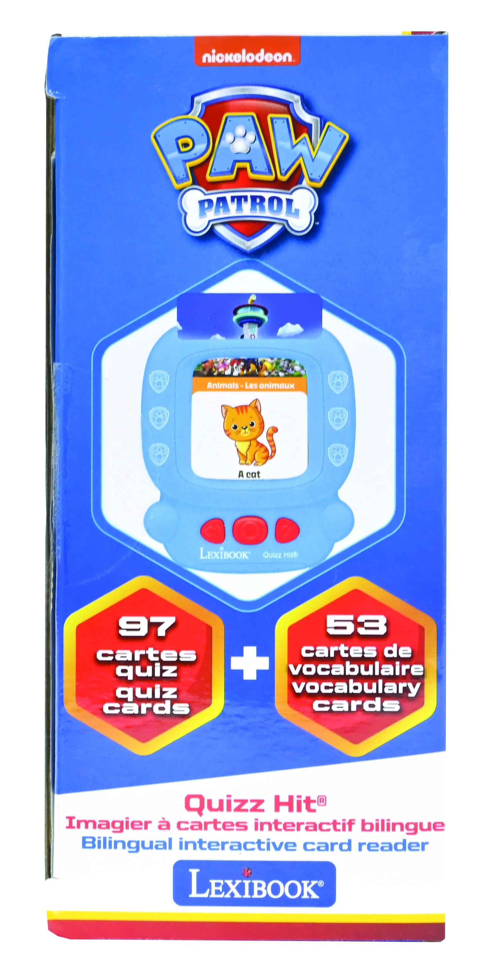 Lexibook Paw Patrol, Bilingual Interactive Card Reader, Audio Toy to Learn English and Spanish, 150 Double-sided Educational Cards, Educational Quiz & Flashcard Machine, Blue/red
