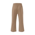 thumbnail image 6 of Men's Capris Pants Casual Summer Drawstring Elastic Waist Solid Color Straight Leg Breathable Lightweight Quick Dry Joggers Hiking Running Gym | AKLJWH,Coffee M, 6 of 7