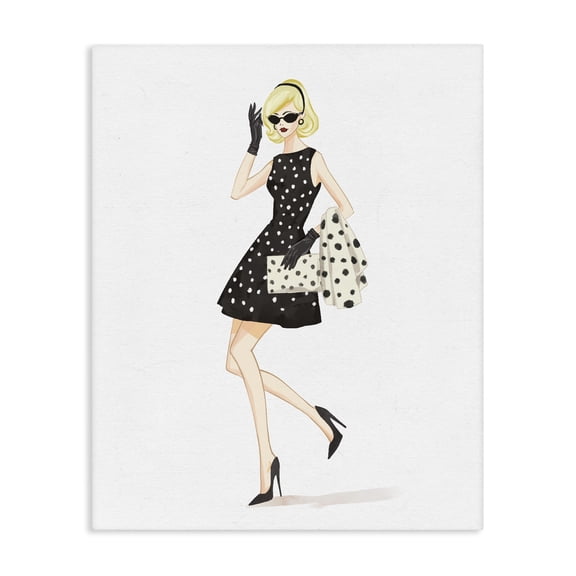 Stupell Industries Retro Trend Polka Dots Canvas Wall Art, design by Ziwei Li