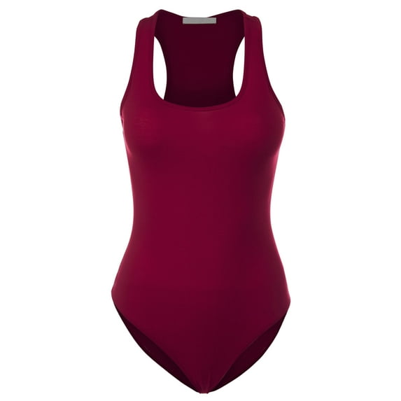 Women Sexy Casual Ultra Comfort Sleeveless Basic Scoop Neck Racerback Bodysuit Tank Top