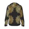 thumbnail image 3 of Uemuo Gold Mandala Pattern Women's Full Zip UPF 50+ Sun Protection Hoodie Jacket Long Sleeve Sun Shirt Hiking Outdoor Performance with Pockets-Small, 3 of 9