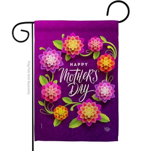Ornament Collection G192575-BO Mother Day Wreath Family 13 x 18.5 in. Double-Sided Decorative Vertical Garden Flags for House Decoration Banner Yard Gift