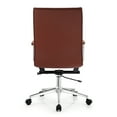thumbnail image 6 of 2xhome Modern High Back Office Desk Chair | Upholstered Ribbed PU Leather with Metal Frame | Adjustable Height, Tilt Lock | Computer Armchair for Home, Conference, Meetings (Brown), Set of 1, 1 piece, 6 of 8