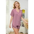 thumbnail image 4 of U2SKIIN Womens Short Pajama Set, Button Down Lightweight Pajama Set for Women Loungewear,(Dusty Pink,M), 4 of 5