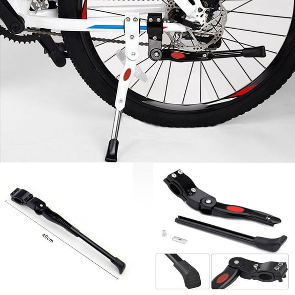 Cheers.US Adjustable Road Bike Bicycle Support Side Stand Foot Kickstand Parking Rack Adjustable Bicycle Kickstand with Spring-Loaded Latch