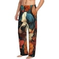 thumbnail image 6 of Pofeuu Vintage Colorful Flower French Bulldog Print Men's Pajama Pants, Soft Lounge Pajama Pants with big pockets for Men Plaid Pj Bottoms-XX-Large, 6 of 6