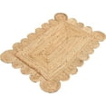thumbnail image 2 of KALVEERA Coastal Braided Off-White Scalloped Area Rug, 2' x 8
8', Non-Slip Backing, 2 of 5