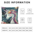 thumbnail image 5 of Creowell  Throw Pillow Cover Unicorn Wildflowers Decor Lumbar Pillow Case Cushion for Sofa Couch Bed, 5 of 5