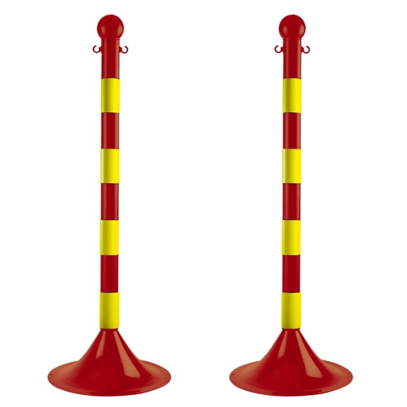 2 Inch Red/Yellow Light Duty Stanchion (2 Pk)