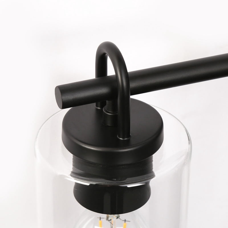 LNC 22-in Black 3-Light Cylinder Glass Vanity Light, Up/Down Mount for Bathroom