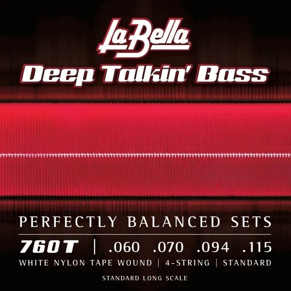La Bella 760T Deep Talkin Bass White Nylon Tape Wound 4-String Bass Strings - Standard 60 - 115