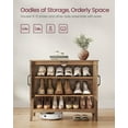 thumbnail image 3 of 3-Tier Shoe Storage Organizer - Traditional American Style Freestanding Cabinet with Adjustable Shelf - 13.8 x 31.5 x 27.6 Inches, Honey Brown, 3 of 8