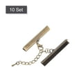 thumbnail image 3 of Unique Bargains 10Set Ribbon Crimp Clamp Ends Lobster Claw Clasps & Chain 40mm Bronze Tone for DIY, 3 of 7