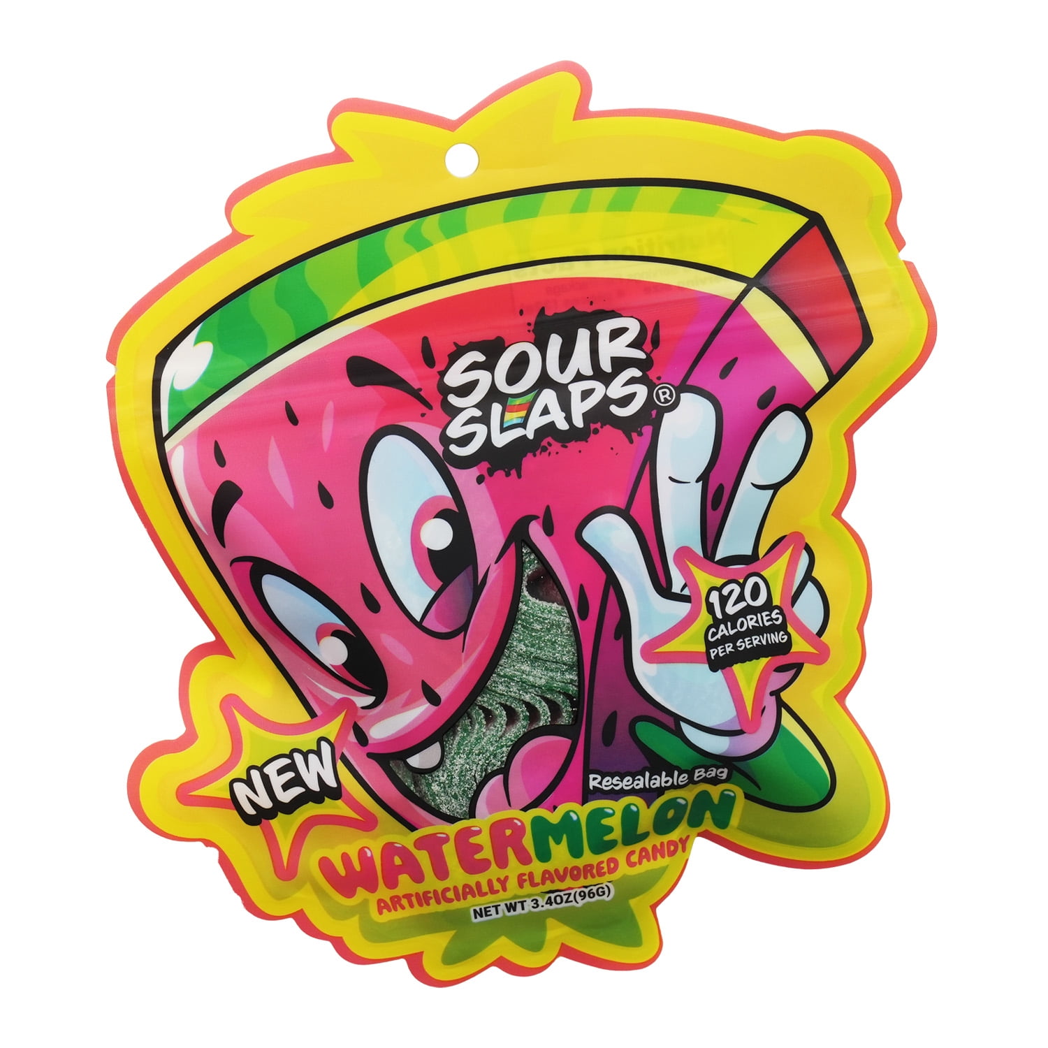 Sour Slaps 7-Pack Flavored Sour Candy Belts - Deliciously Sour, Fresh & Chewy, Extreme Sour Kick, Vegetarian, 7 Mouth Watering Flavors Sweet Snack Fruit Candies Tangy Bonbon