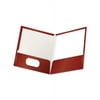High Gloss Laminated Paperboard Folder 100-Sheet Capacity, Crimson, 25/Box