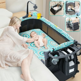 JOYMOR 3 in 1 Unisex Baby Bedside Bassinet Convertible Portable Crib with Incline Toy Wheels Walmart