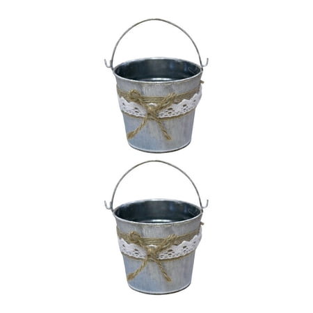 SOPOTUTU Vintage Flower Bucket Multi-Color Metal for Garden Decoration