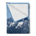 thumbnail image 2 of Idaho Soft Flannel Fleece Blanket, Real Life Scenery Photo Lake Fields and Mountains in Stanley Image, Cozy Plush for Indoor and Outdoor Use, 60" x 80", Emerald and Dark Slate Blue, by Ambesonne, 2 of 5