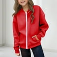 thumbnail image 2 of zbxnLI Teen Boys Girls Zip up Sweatshirt with Pockets Solid Color Lightweight Casual Fall Jackets, 2 of 9