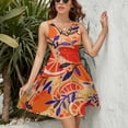 thumbnail image 3 of Fresh Citrus Orange Dress Summer Street Style Dresses Female Sleeveless Printed Sundress, 3 of 7