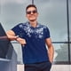 thumbnail image 4 of Balery Christmas Blue Camisa Polo de Hombre con Estampado, de Manga Corta y Tejido Medio, Camisa Tipo Golf Polo-X-Large, 4 of 6