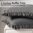 thumbnail image 3 of Lorviah 2 Pack Ruffle Pillow Cases, Ultra Soft & Breathable 20"x30" Queen Size Ruffled Pillow Covers, Pillow Shams with Envelope Closure, Dark Grey, 3 of 5