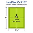 thumbnail image 6 of Avery Printable Rectangle Labels, Bright Green, 5" x 3.5", 160ct, 6 of 11