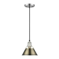 Orwell 1-Light Mini Pendant in Pewter with Aged Brass